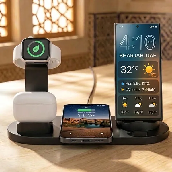 3 In 1 Mobile Phone Station Charging Samsung And I Phone Type C PIN And NFC With Watch Stand