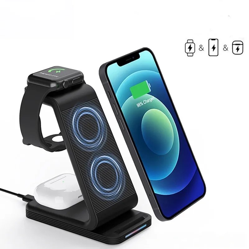 All-in-one Wireless Charging Magnetic Station For Phone Watch And Earbuds Mobile Phone Stand