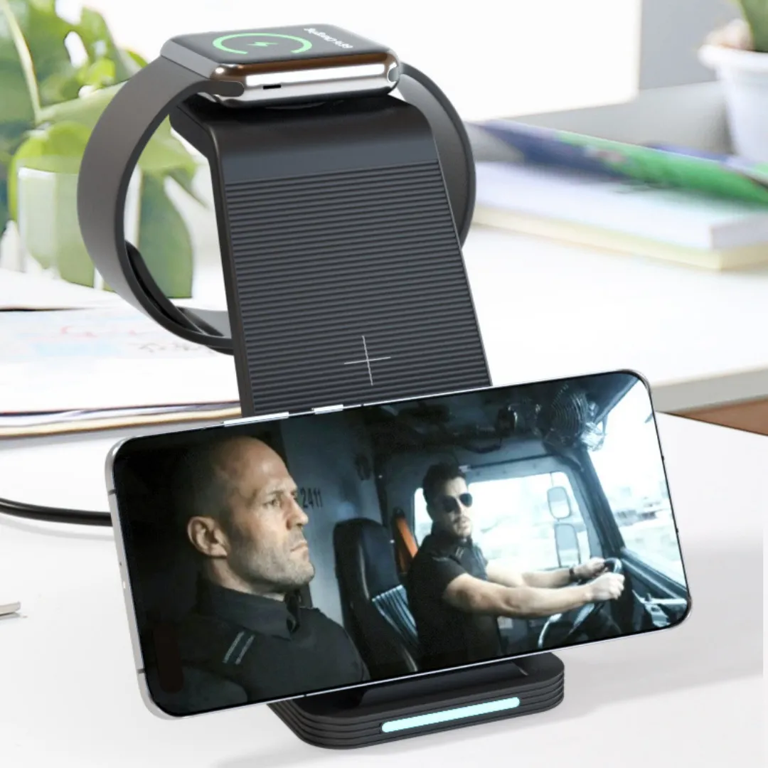 All-in-one Wireless Charging Magnetic Station For Phone Watch And Earbuds Mobile Phone Stand