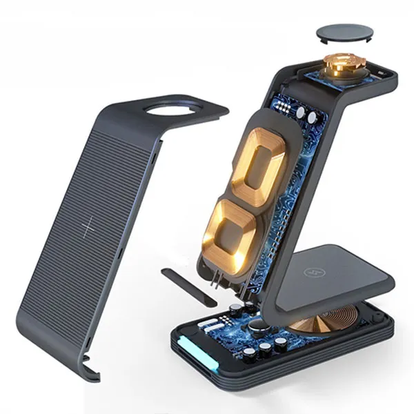 All-in-one Wireless Charging Magnetic Station For Phone Watch And Earbuds Mobile Phone Stand