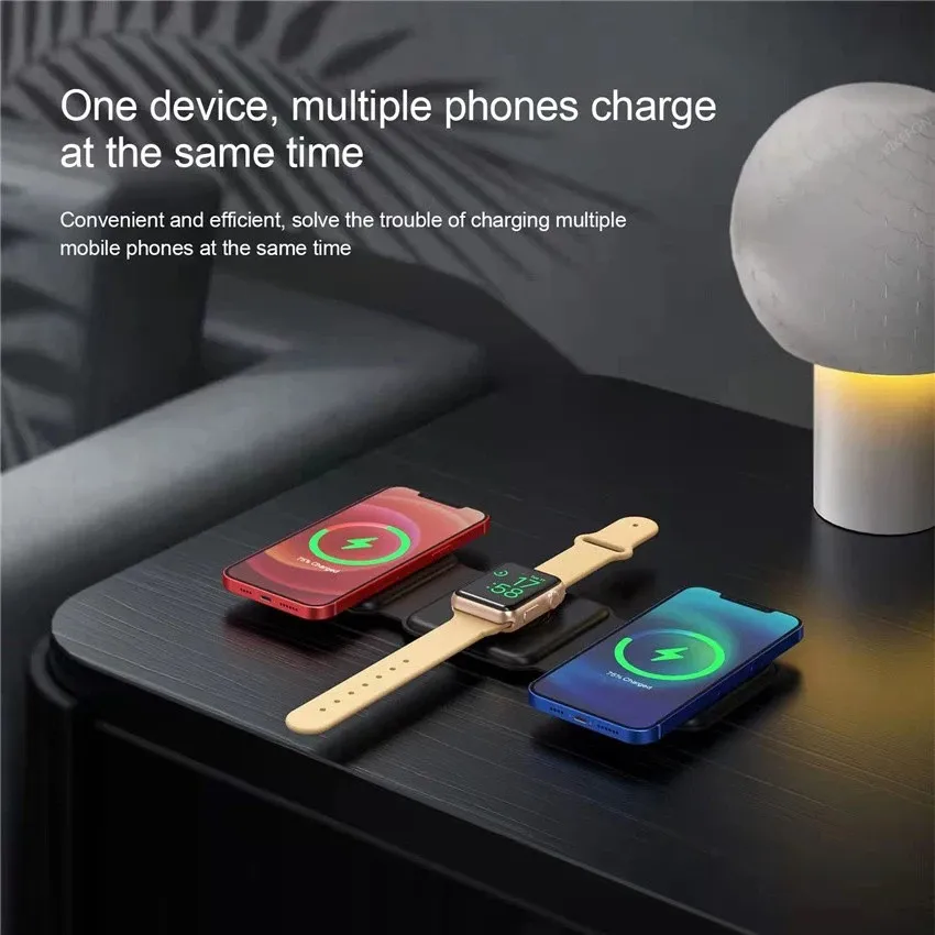 3-in-1 Wireless Charging Station For Phone, Watch, & Earbuds