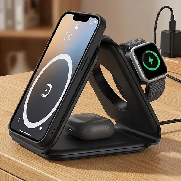 3-in-1 Wireless Charging Station For Phone, Watch, &amp; Earbuds