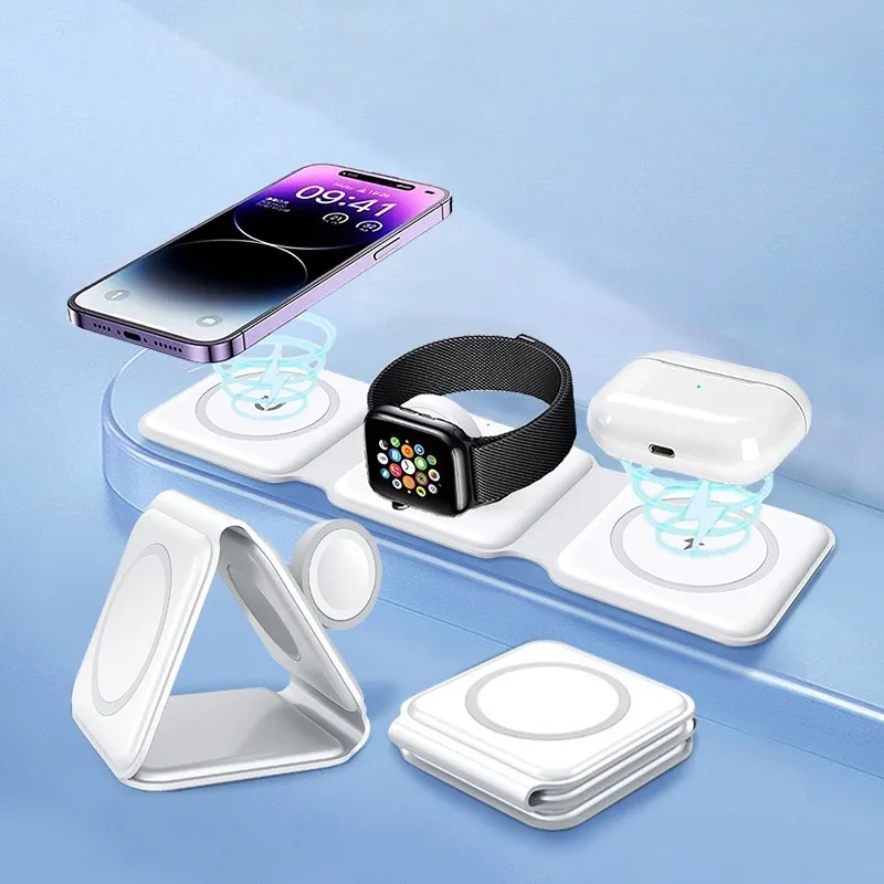 3-in-1 Wireless Charging Station For Phone, Watch, & Earbuds