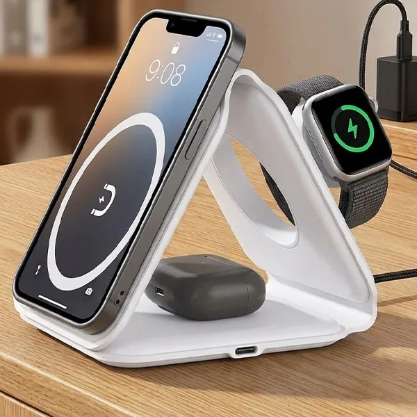 3-in-1 Wireless Charging Station For Phone, Watch, & Earbuds