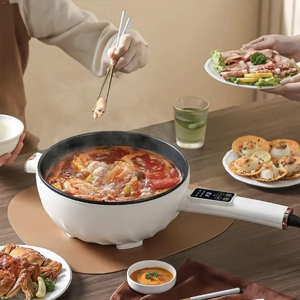 3L Electric Cooker Steamer Pot With Glass Lid Automatic Electric Cooker