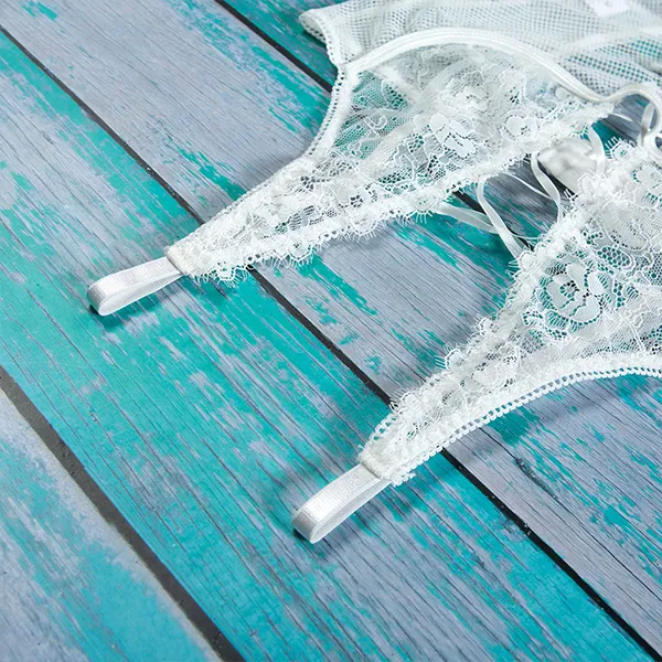 Elegant Lace Mesh Lingerie Bodysuit