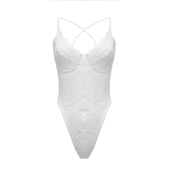 Floral Slim Fit Bodysuit Elegant Nightwear