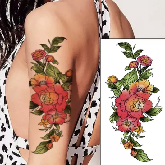 Floral Temporary Tattoo Sleeve