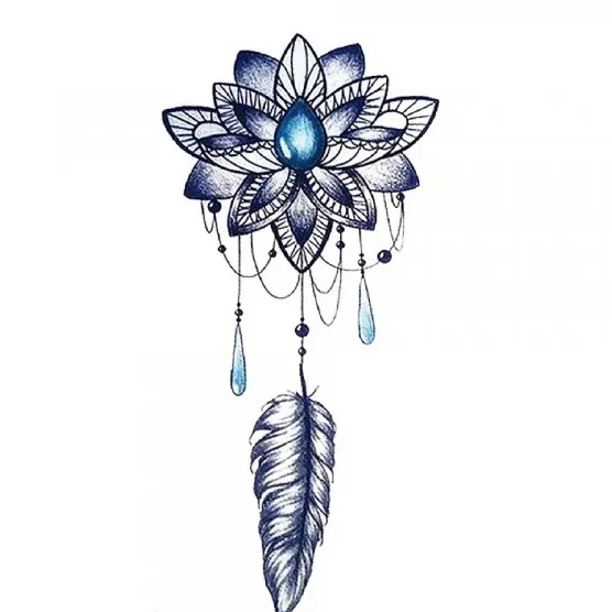 Printed Non Toxic Skin Friendly Easy Pasting Tattoo - Blue