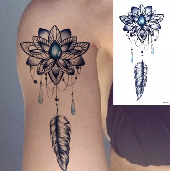 Printed Non Toxic Skin Friendly Easy Pasting Tattoo - Blue