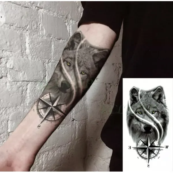Animal Print Non Toxic Skin Friendly Easy Pasting Tattoo - Black