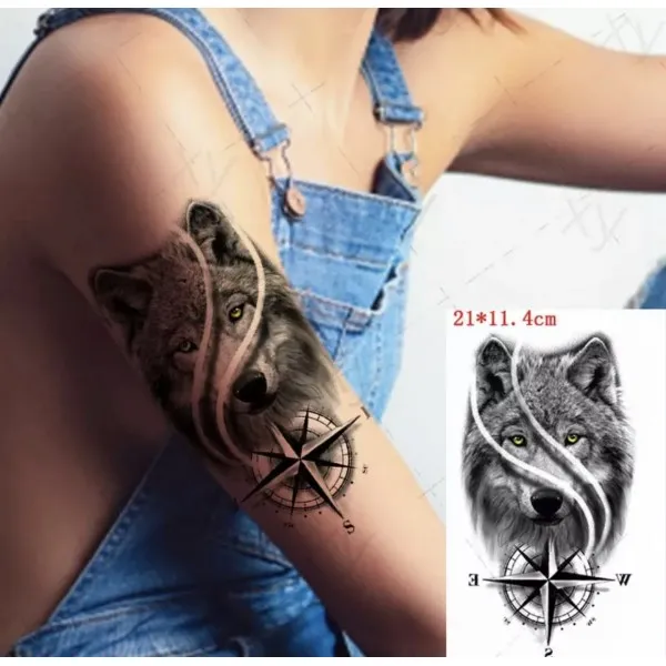 Animal Print Non Toxic Skin Friendly Easy Pasting Tattoo - Black