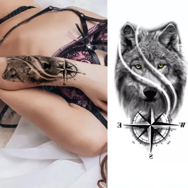 Animal Print Non Toxic Skin Friendly Easy Pasting Tattoo - Black