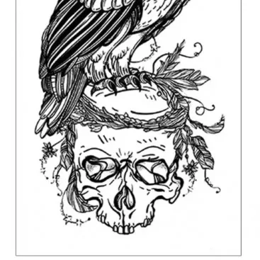 Eagle Print Non Toxic Skin Friendly Easy Pasting Tattoo - Black