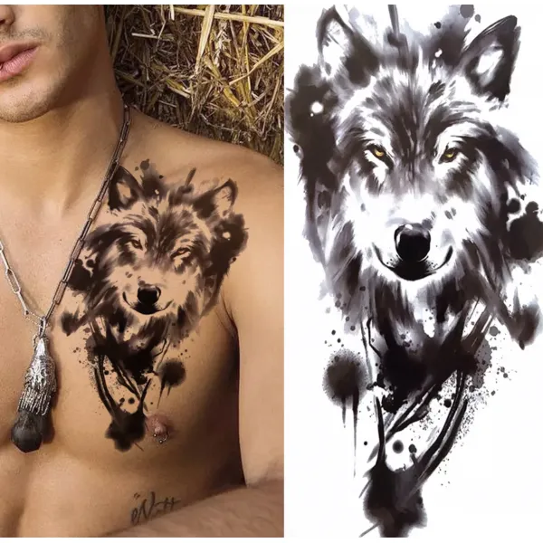 Animal Print Non Toxic Skin Friendly Easy Pasting Tattoo - Black