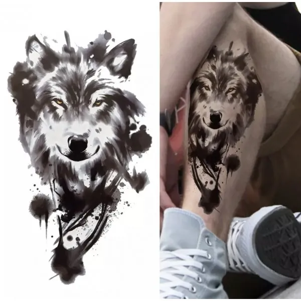 Animal Print Non Toxic Skin Friendly Easy Pasting Tattoo - Black