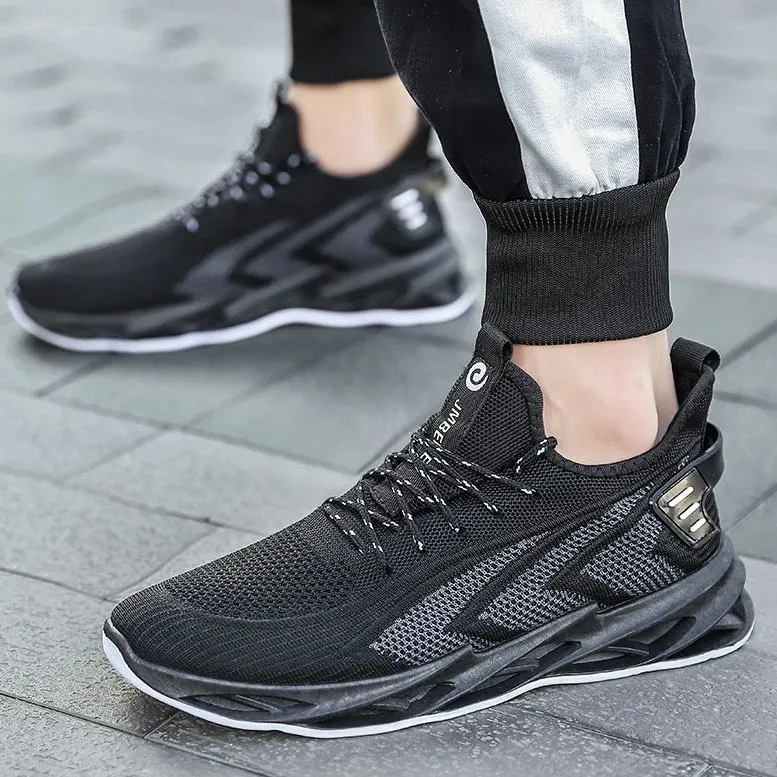 Men's Black Breathable Running Sneakers