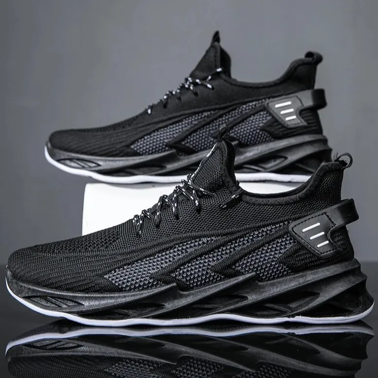 Men's Black Breathable Running Sneakers