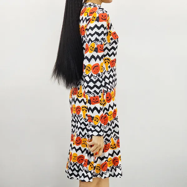 Halloween Themed Long-Sleeve Dress