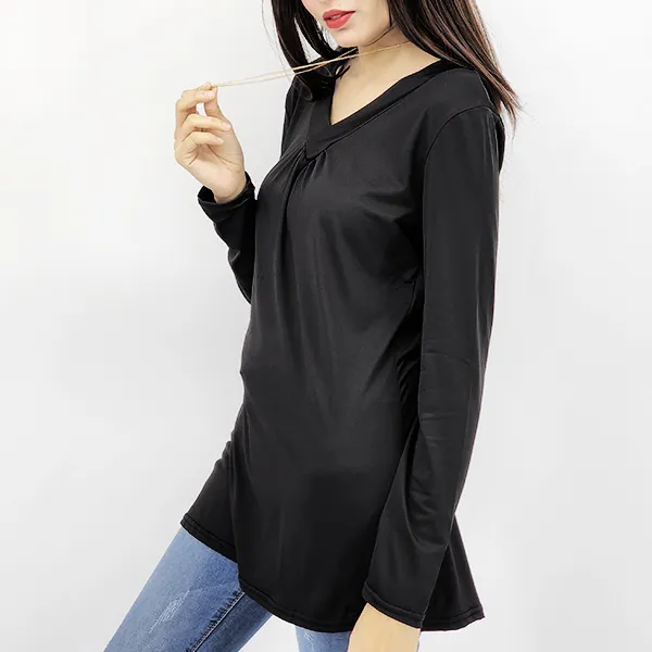 V-Neck Blouse Ruffled 3/4 Sleeves Above Knee Length Perfect for Casual Occasions