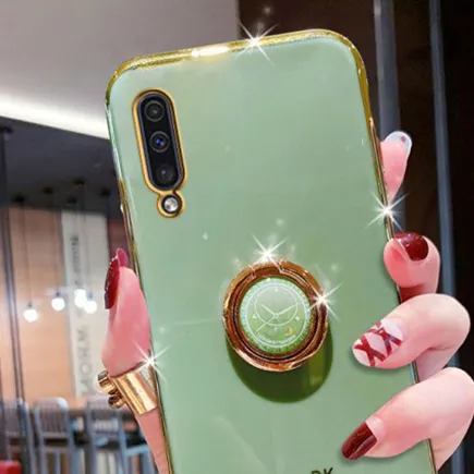 Luxury Transparent Pop Socket Cover in Green for All Samsung Series