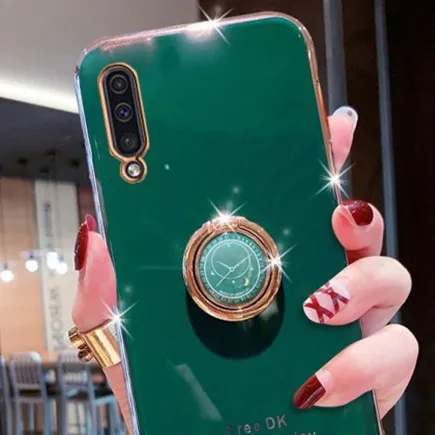 Luxury Transparent Pop Socket Cover in Green for All Samsung Series