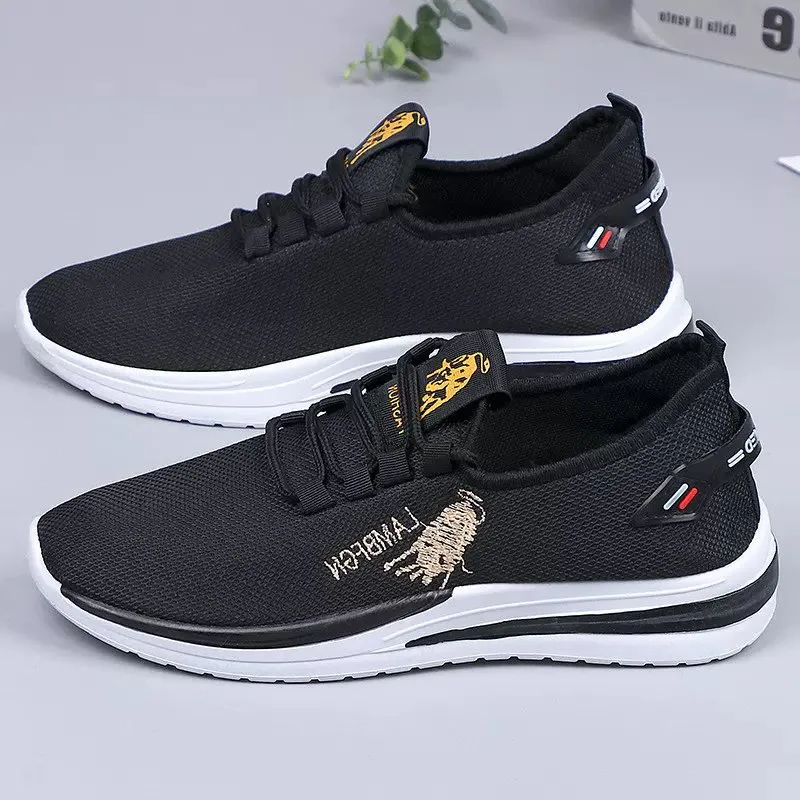 Men's Black Athletic Slip-On Sneakers