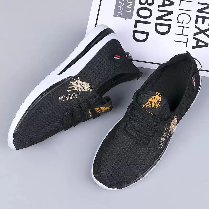 Men's Black Athletic Slip-On Sneakers