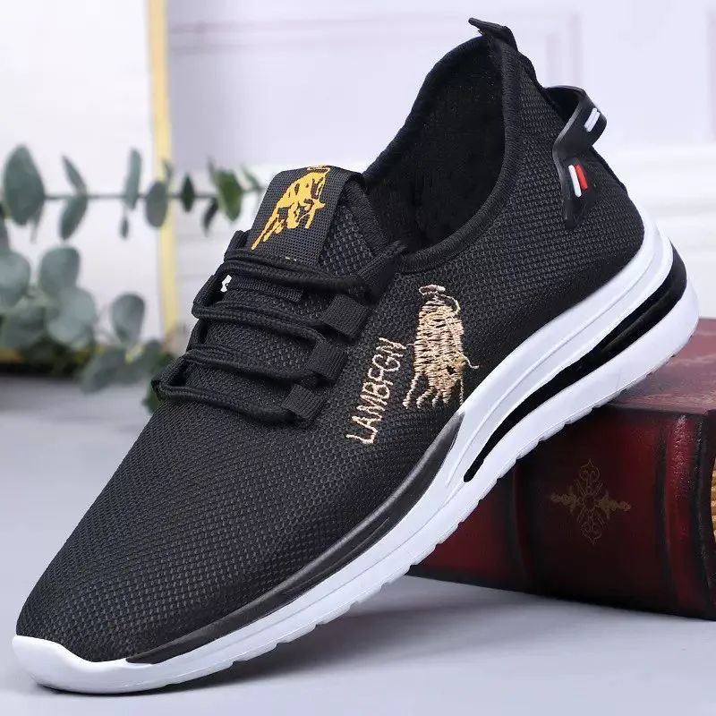 Men's Black Athletic Slip-On Sneakers