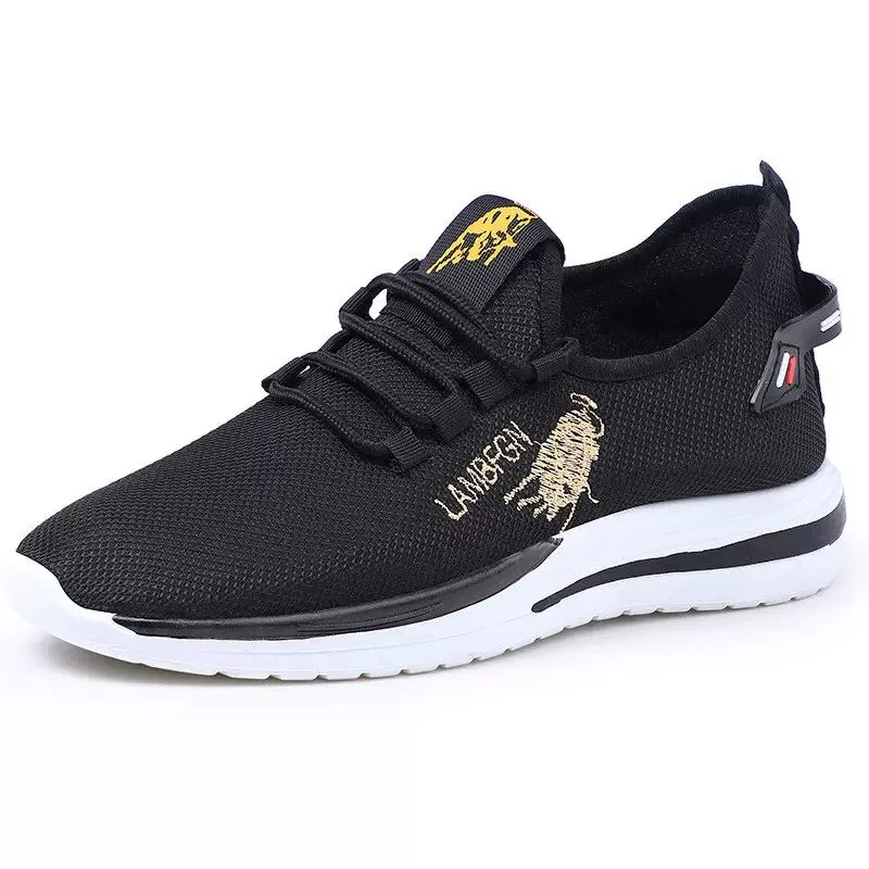 Men's Black Athletic Slip-On Sneakers