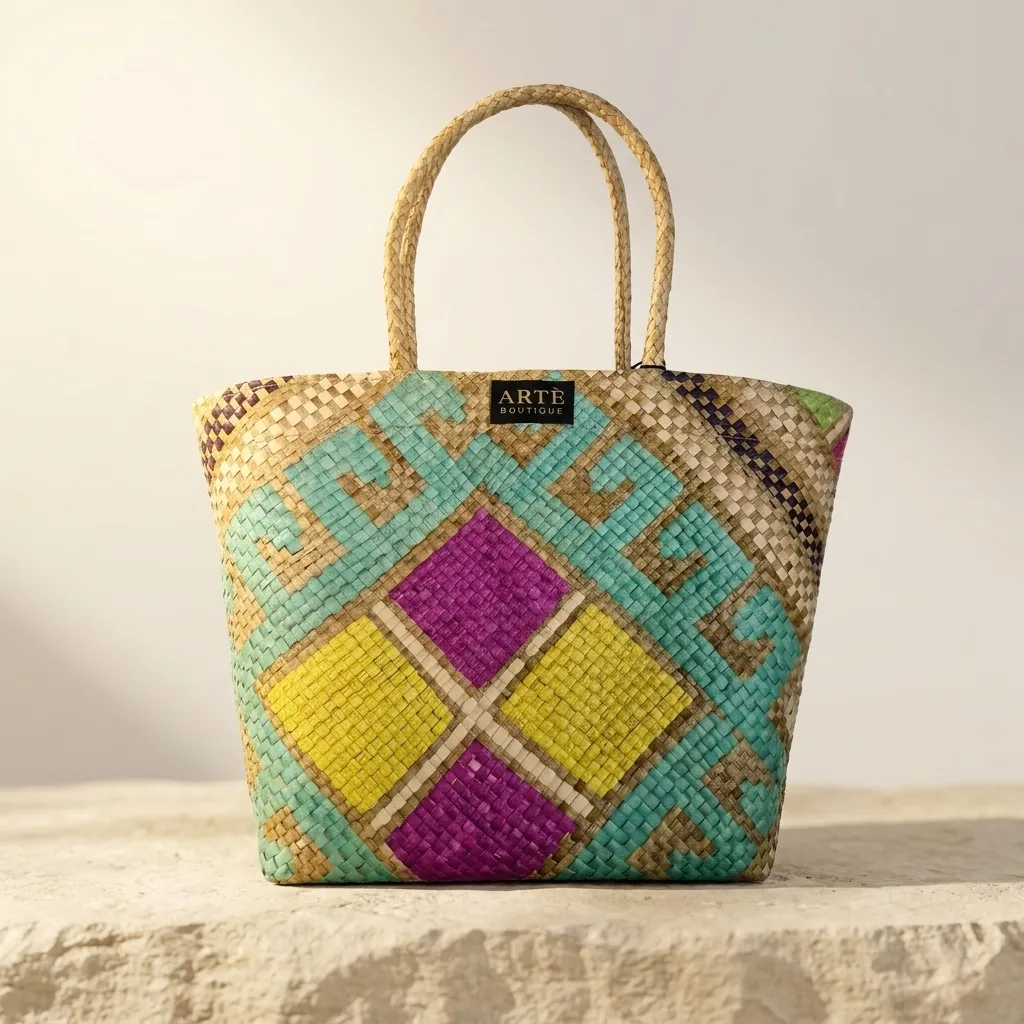 Handwoven Artisan Geo Tote - Small (002)