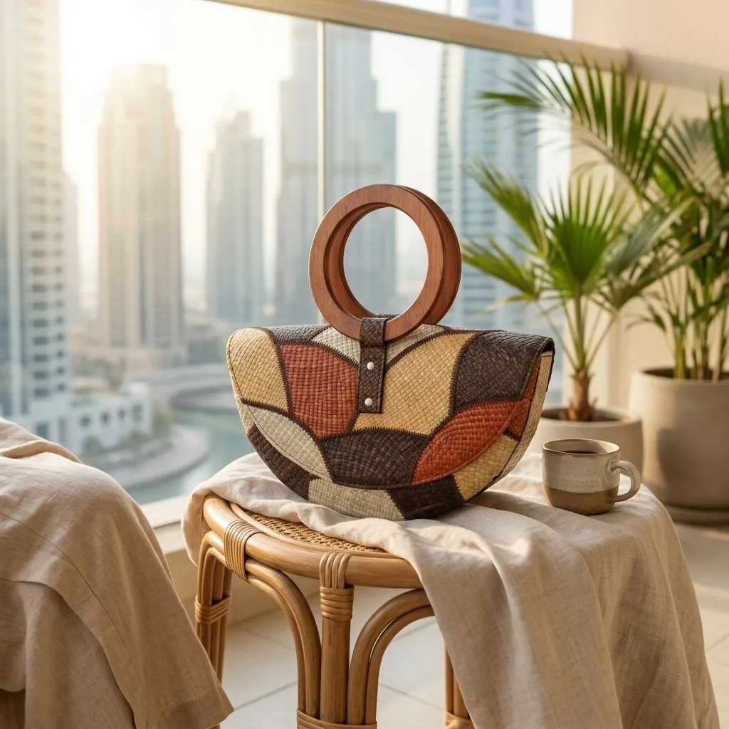 Artisanal Woven Halfmoon Brown