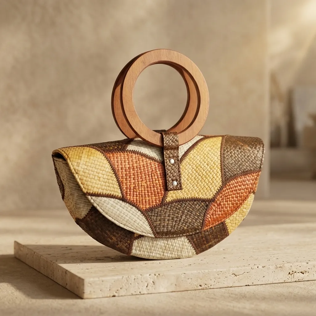 Artisanal Woven Halfmoon Brown