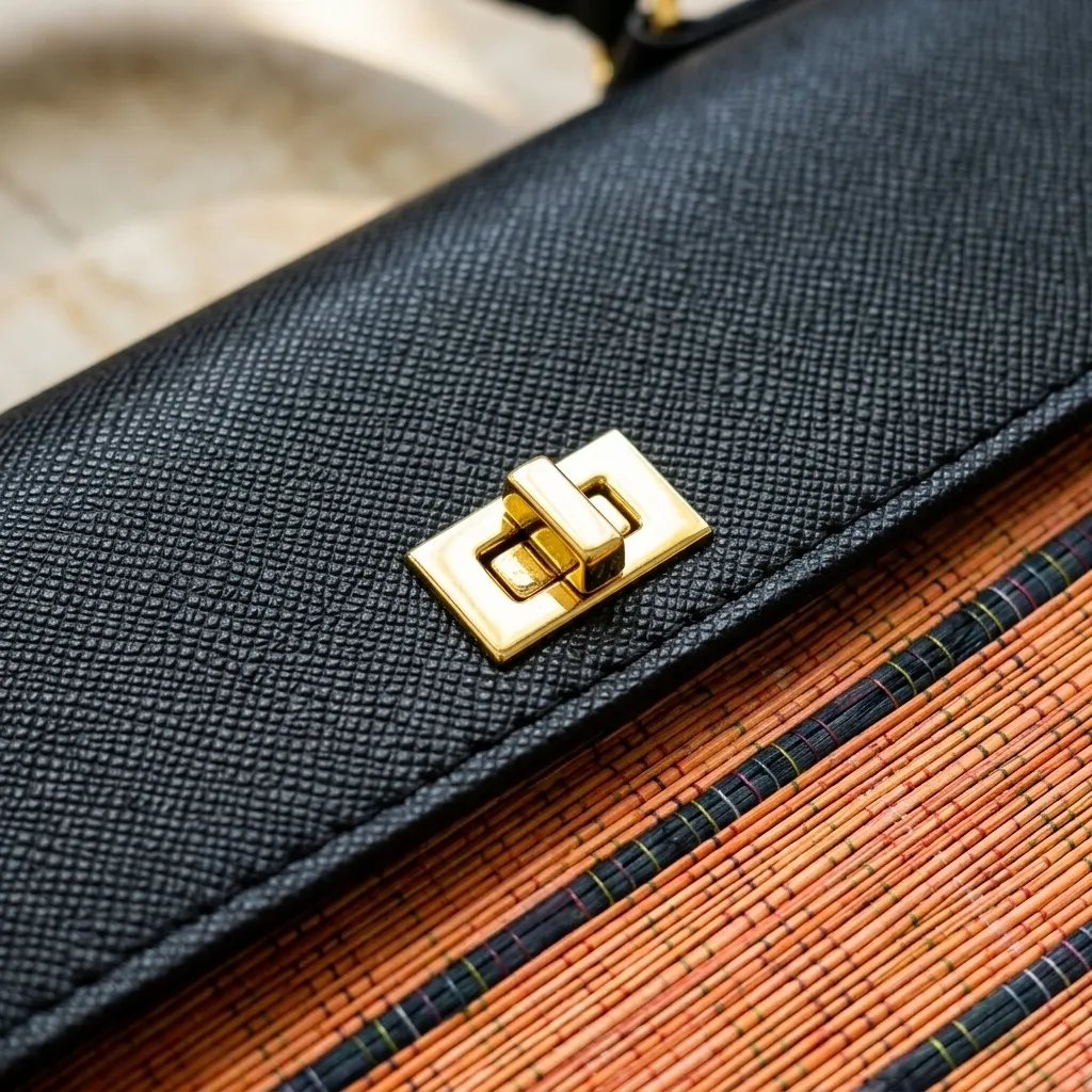 Artisan Woven Top-Handle Orange Stripe