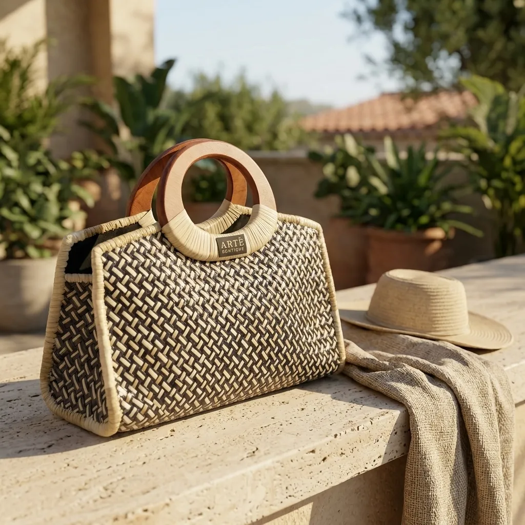 Handwoven Small Stripe Tote