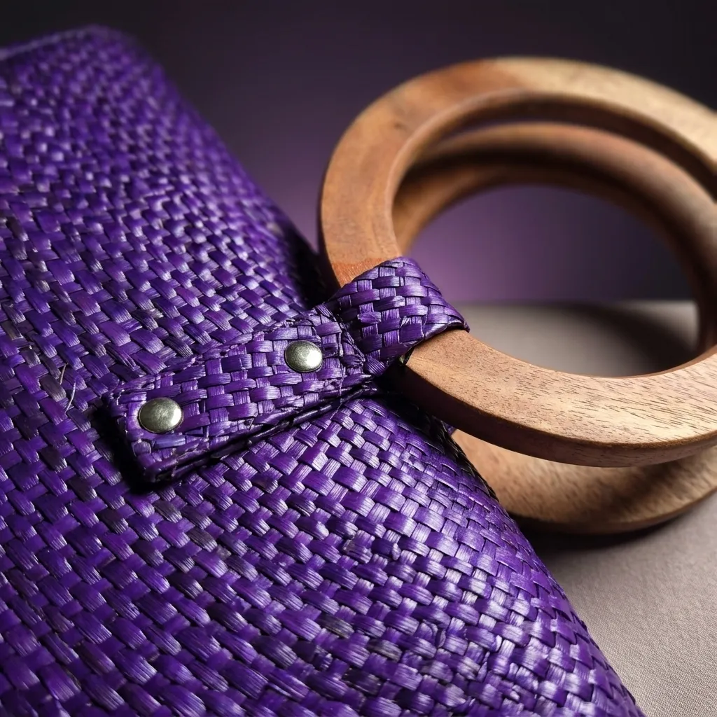 Handwoven Purple Halfmoon Tote