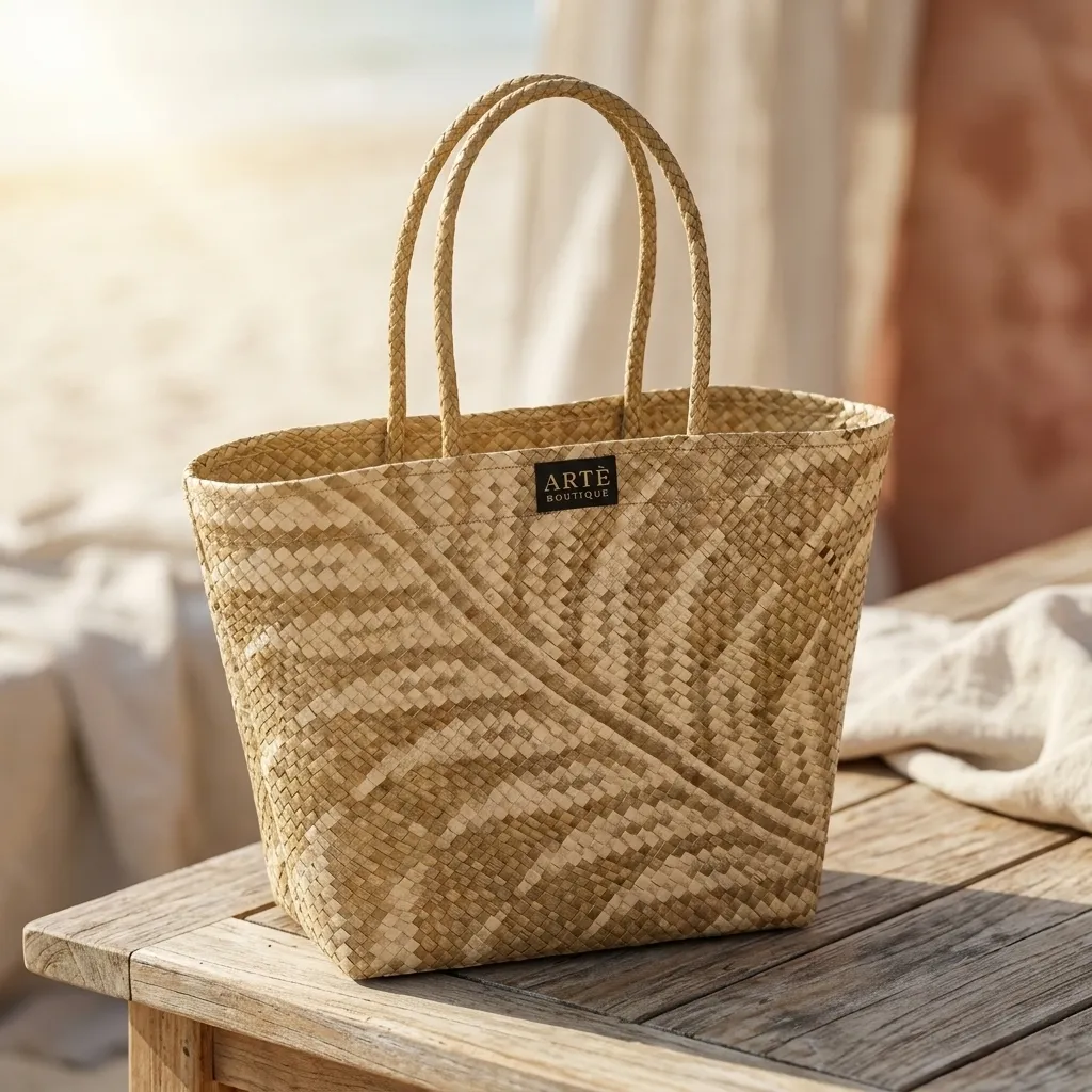 Handwoven Coastal Market Tote - Small (005)