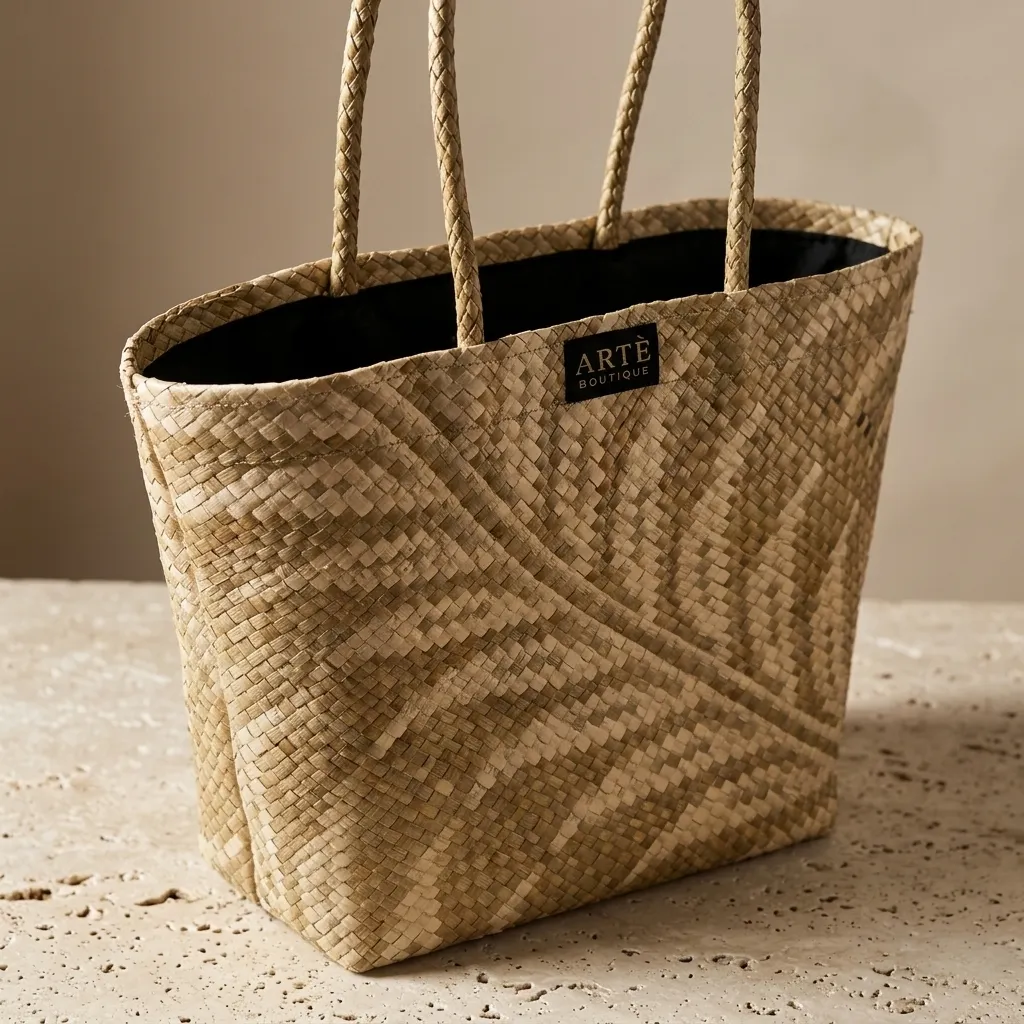 Handwoven Coastal Market Tote - Small (005)
