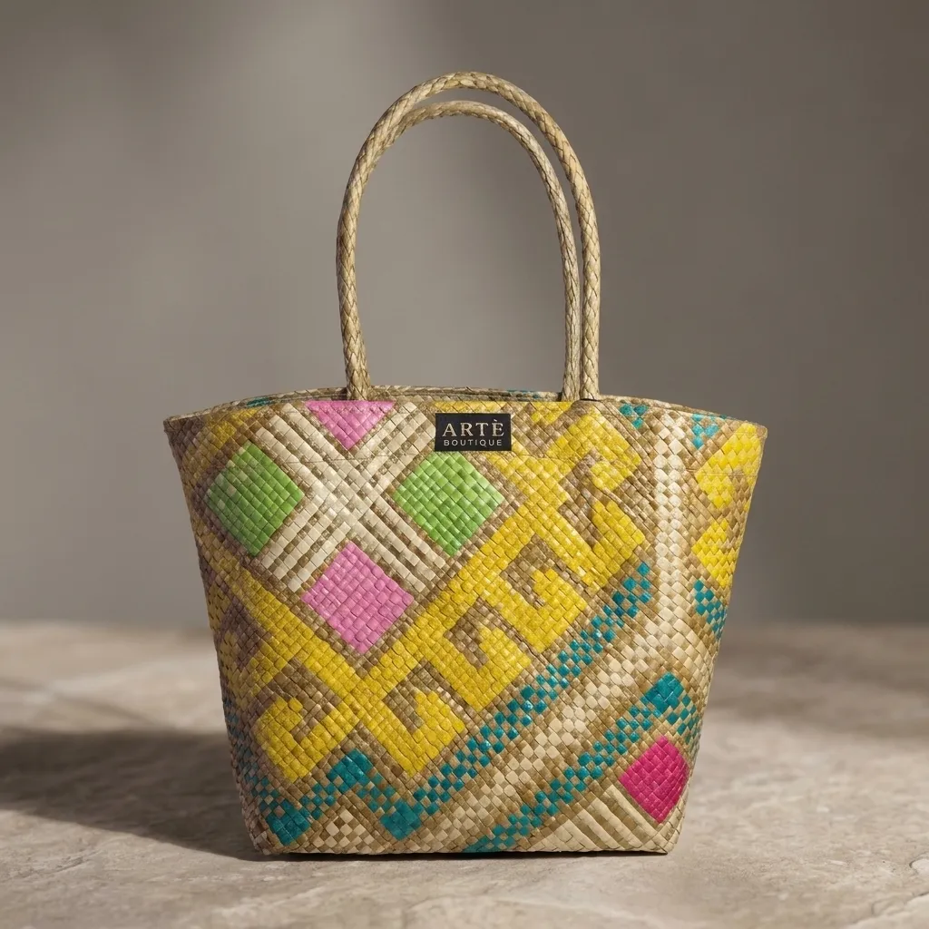 Handwoven Color Mosaic Tote - Small (006)