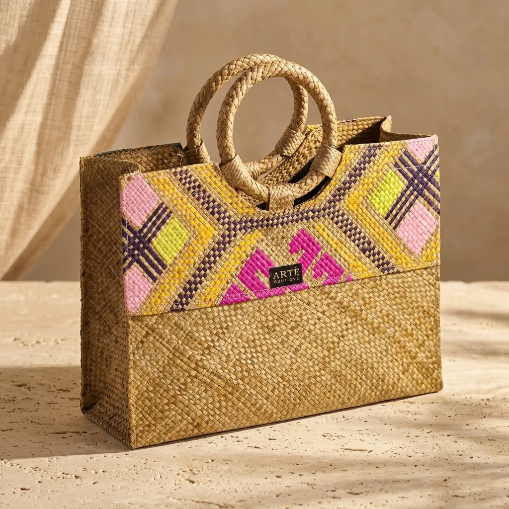 Handwoven Colorburst Tote - Medium (003)