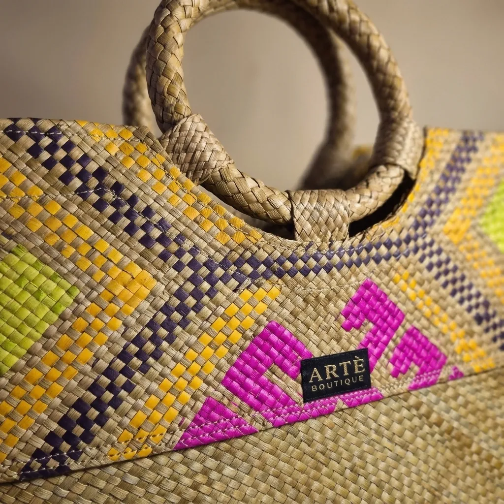 Handwoven Colorburst Tote - Medium (003)