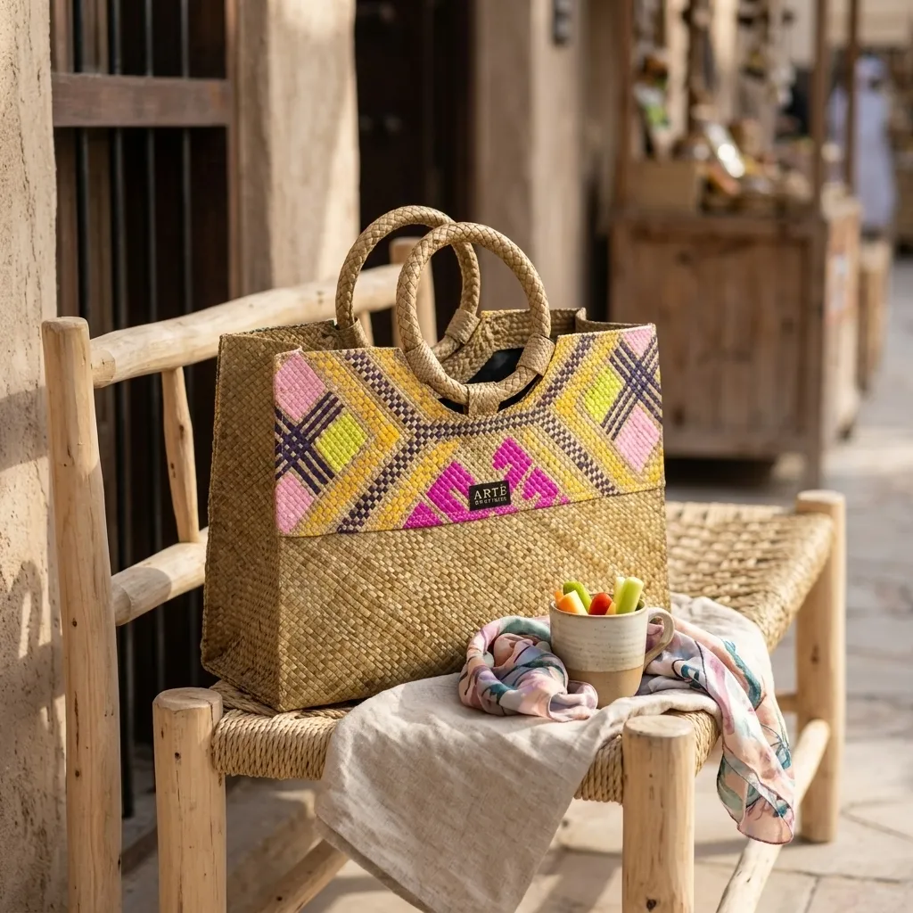 Handwoven Colorburst Tote - Medium (003)