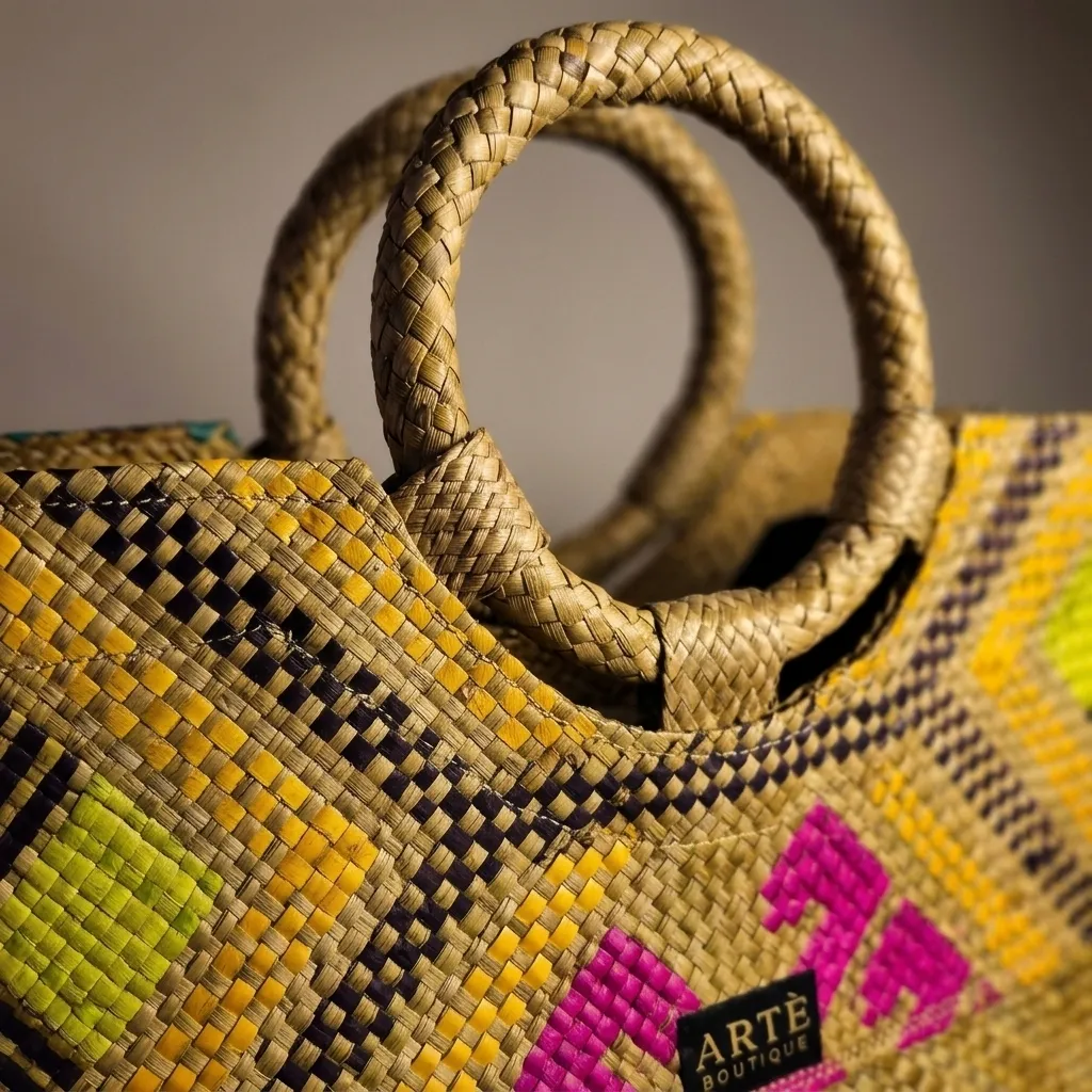 Handwoven Colorburst Tote - Medium (003)