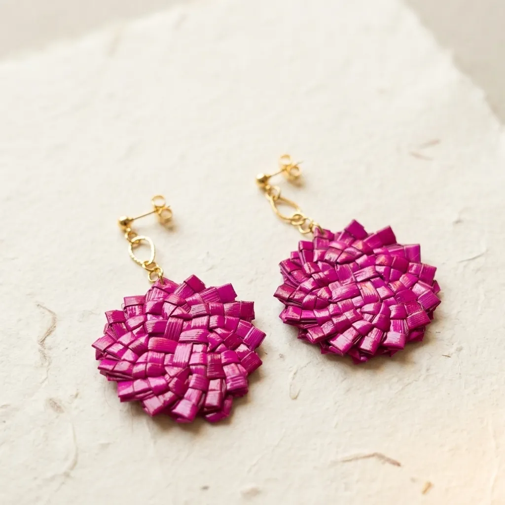 Handwoven Magenta Floral Drop (Reg05)