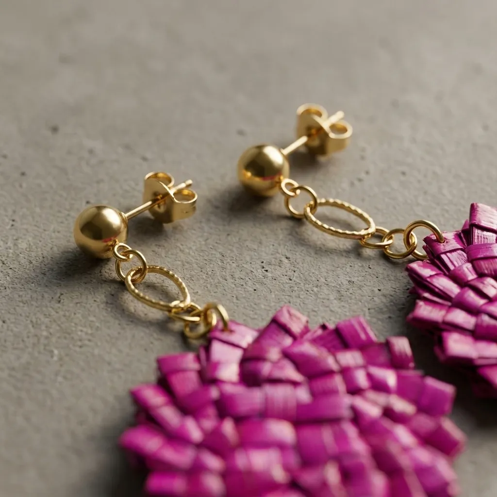 Handwoven Magenta Floral Drop (Reg05)