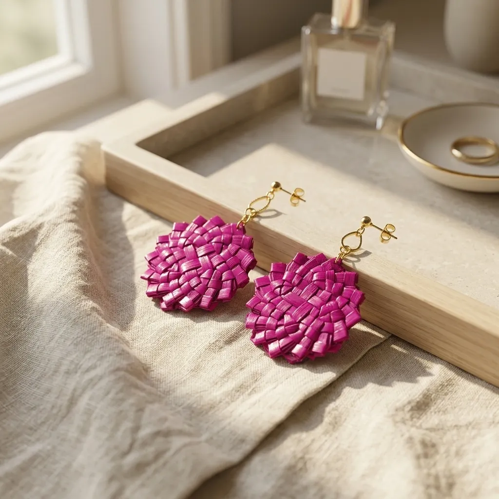 Handwoven Magenta Floral Drop (Reg05)