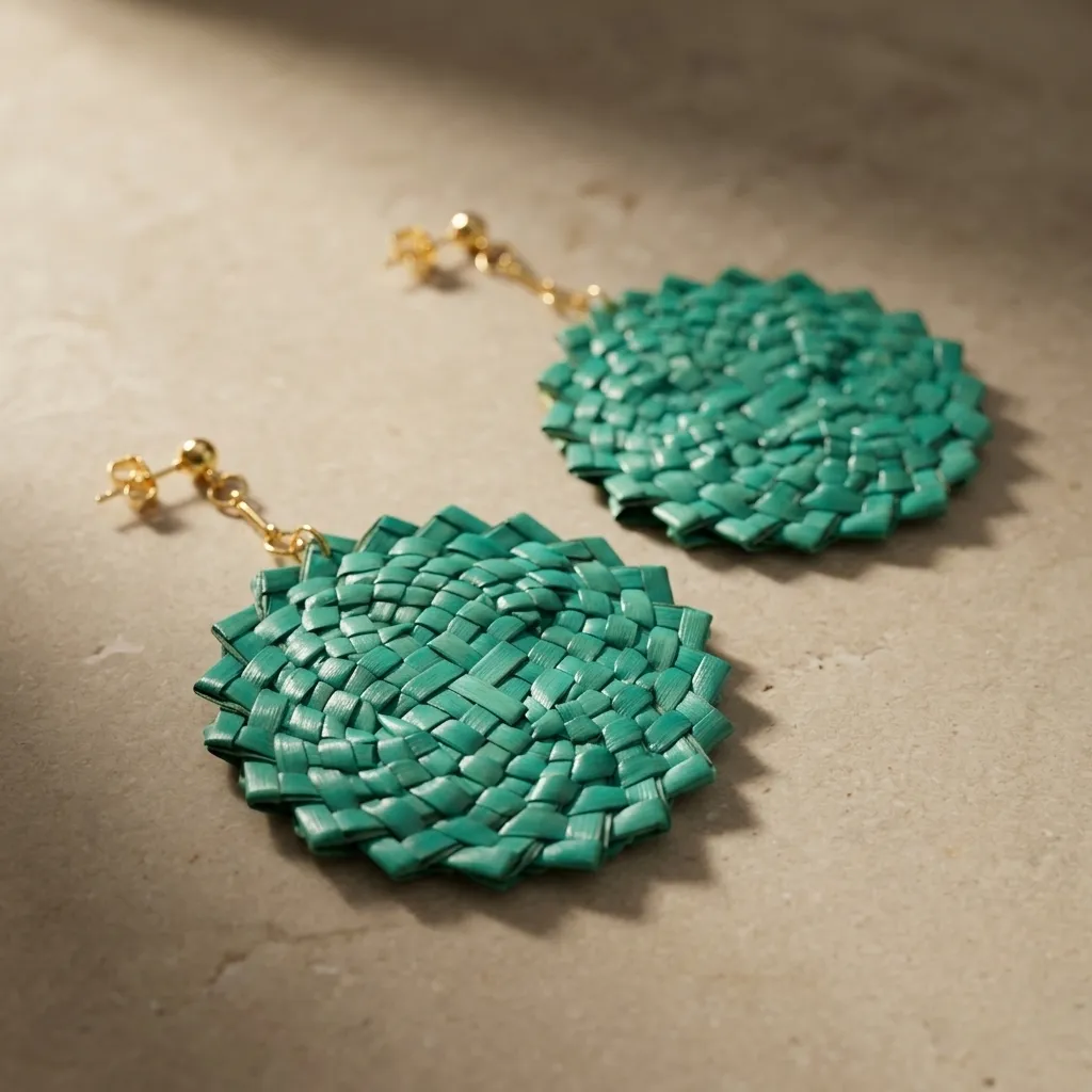 Handwoven Teal Statement Drop (Reg06)