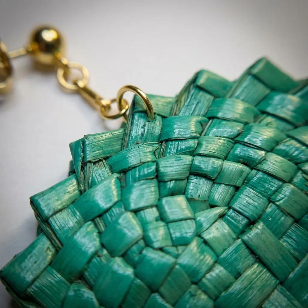 Handwoven Teal Statement Drop (Reg06)