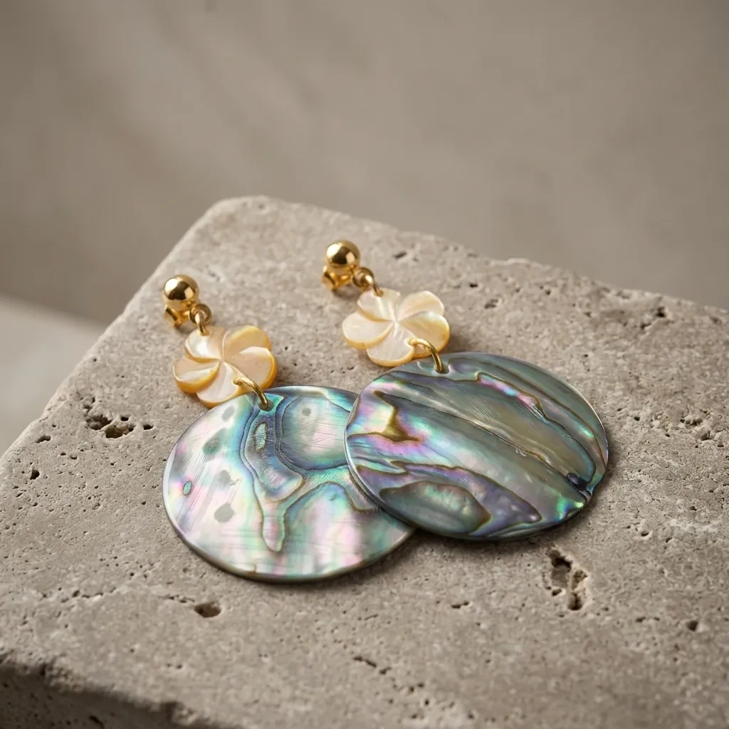 NZ Abalone Shell Flower Drop (AS01)