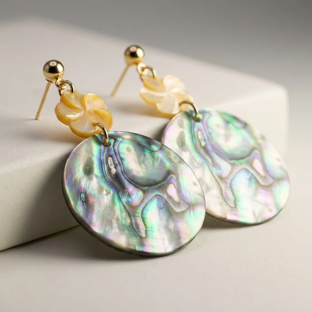 NZ Abalone Shell Flower Drop (AS01)